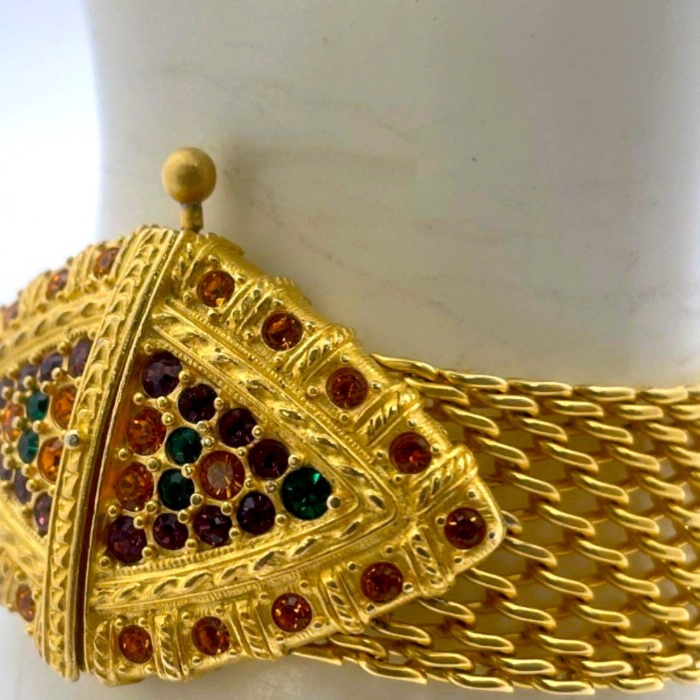 Jackie Kennedy (JBK) Rhinestone Bracelet, Gold Tone